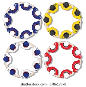 set of players circles before playing American football. players tune in to the magnificent game. abstract vector illustration