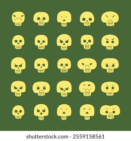 set of playful skull illustration
