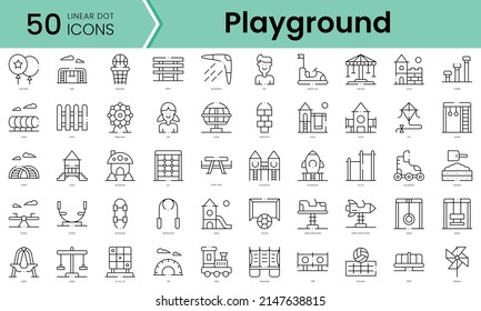 Set of playground icons. Line art style icons bundle. vector illustration