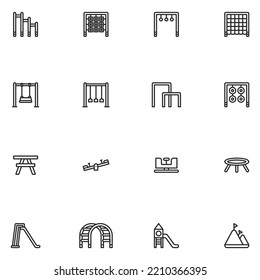 Set of Playground Line Icon