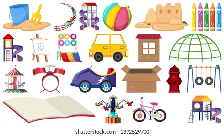 Set of playground tools illustration