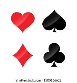 set of playing card casino symbol. vector illustration