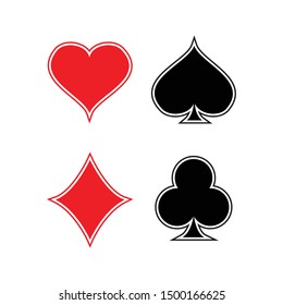 set of playing card casino symbol. vector illustration