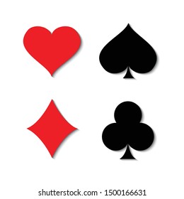 set of playing card casino symbol. vector illustration