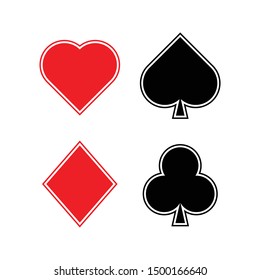 set of playing card casino symbol. vector illustration