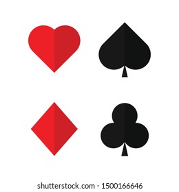 set of playing card casino symbol. vector illustration