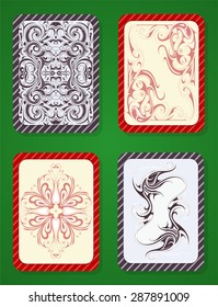 Set of playing card deck ornaments