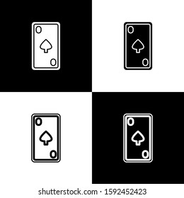 Set Playing card with diamonds symbol icon isolated on black and white background. Casino gambling.  Vector Illustration