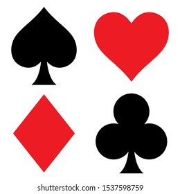 Set of playing card icon design. Playing card symbol icon in trendy flat style design. Vector illustratin.