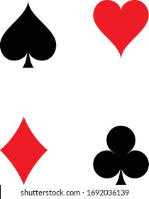 Set von Spielkartensymbol auf weißem Hintergrund