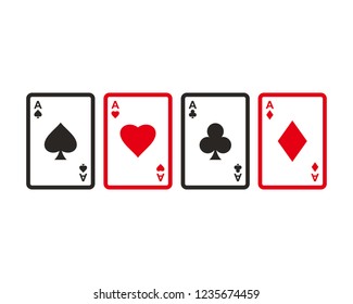 Set of playing card icon sign symbol