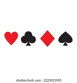 set of playing card icon symbol