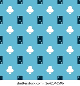 Set Playing card with spades symbol and Playing card with clubs symbol on seamless pattern. Vector