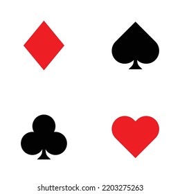 Set Playing Card Suits Isolated On Stock Vector (Royalty Free ...