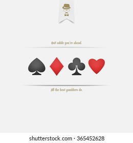 set of playing card suits isolated on white background. vector banner design. hearts, spades, diamonds and clubs symbol. casino and blackjack concept