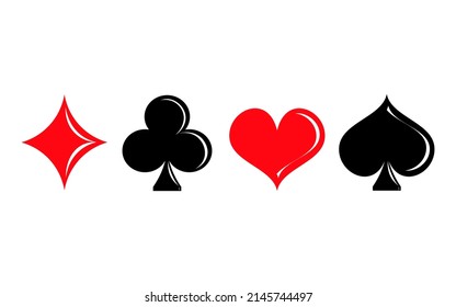 Set of playing card suits. Vector illustration. EPS10.