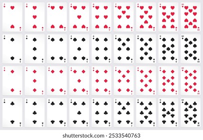 Set of playing card suits. Vector illustration.