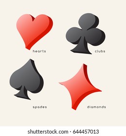 Set of playing card suits : Vector Illustration