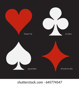 Set of playing card suits : Vector Illustration