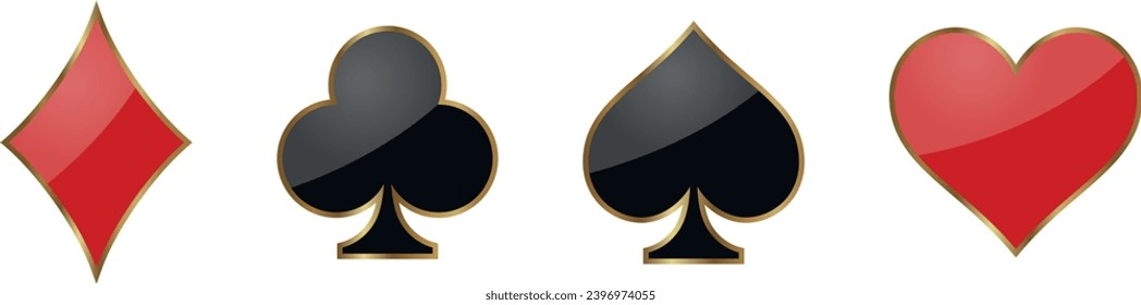 Set of playing card symbols: Diamonds, Hearts, Clubs, Spades