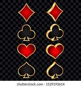 Set of playing card symbols, vector illustration.