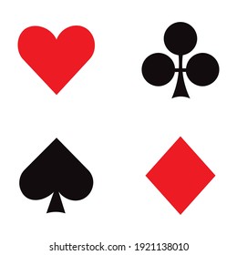 Set of playing card symbols, vector illustration.