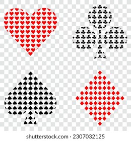 Set of playing card symbols, vector illustration.