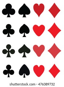 Set of playing card symbols, vector
