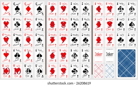 Set of playing cards.