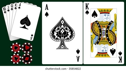 Set of playing cards.