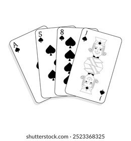 A set of playing cards. Set of playing card vector icons. Gambling game. 