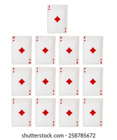a set of playing cards. diamonds