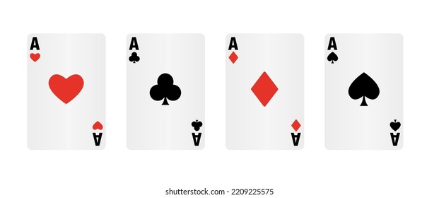 A set of playing cards of different suits. Vector illustration