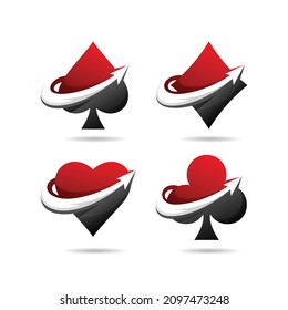 set of playing cards icon with clean and modern concept