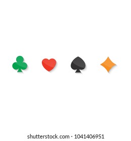 Set of playing cards icon. Vector illustration symbols isolated on white background