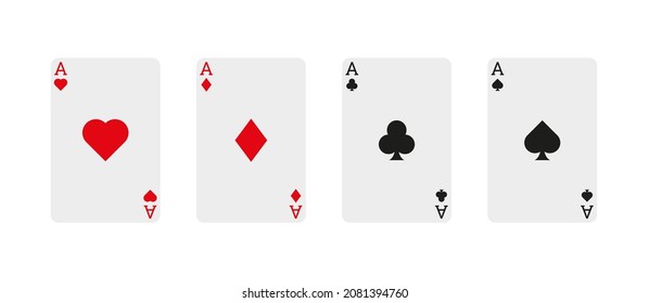 Set of playing cards icon. Vector illustration isolated on white background.