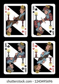 A set of playing cards 'Kings'. 