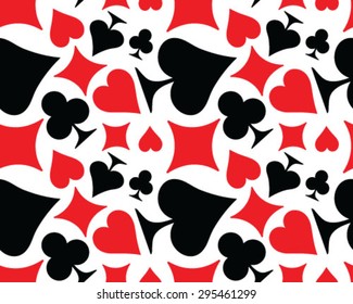 Set of playing cards symbol, vector, isolated, background, pattern, seamless