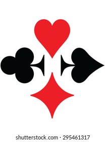 Set of playing cards symbol, vector, isolated, background, pattern, seamless