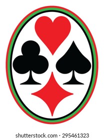 Set of playing cards symbol, vector, isolated, background, pattern