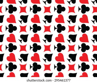 Set of playing cards symbol, vector, isolated, background, pattern, seamless