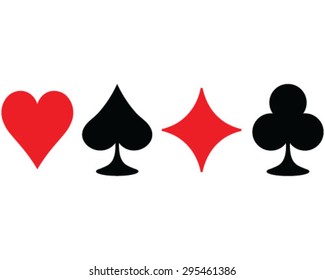 Set of playing cards symbol, vector, isolated, background, pattern
