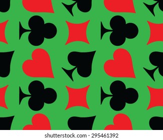 Set of playing cards symbol, vector, isolated, background, pattern, seamless