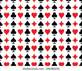 Set of playing cards symbol, vector, isolated, background, pattern, seamless