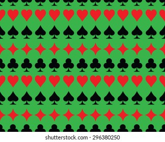 Set of playing cards symbol, vector, isolated, background, pattern, seamless