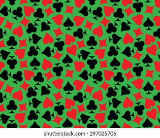 Set of playing cards symbol, vector, isolated, background, pattern, seamless