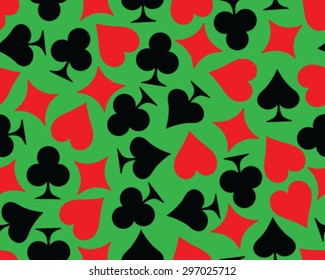 Set of playing cards symbol, vector, isolated, background, pattern, seamless