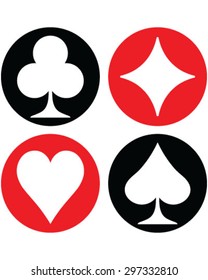 Set of playing cards symbol, vector, isolated, background, pattern