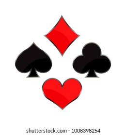 Set of playing cards symbols, vector illustration.