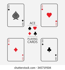 Set of playing cards vector: Ace